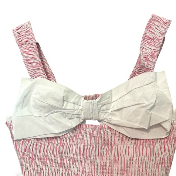🔆 English Factory Pink and White Bow Detail Top, Size Small - Picture 6 of 7